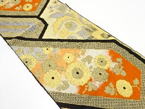 アンティーク　花更紗に菊・古典柄織り出し袋帯（材料）